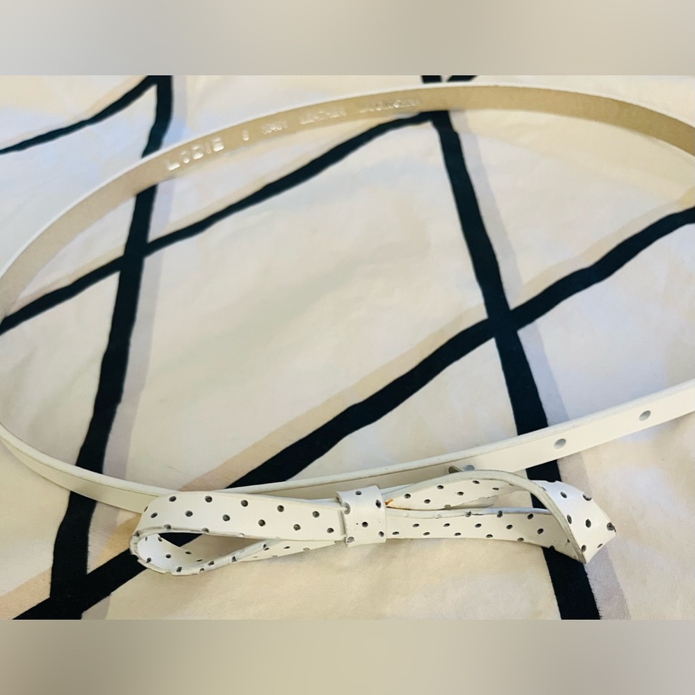 Lodis • Leather Skinny Bow Belt • S • White